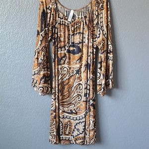 Printed long sleeve dress